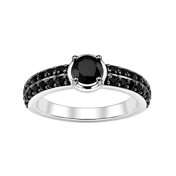 1.00 Carat T.W. Black Diamond Sterling Silver Ring