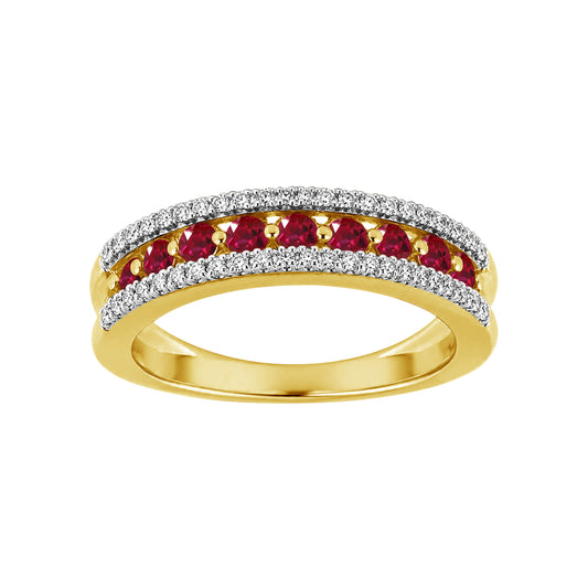 Birthstone Ring with Lab-Created White Sapphire Accents in 14K Gold over Silver