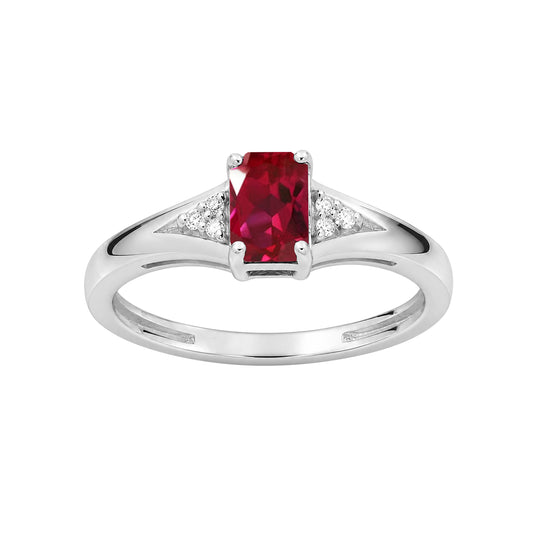 Assorted Gemstone Ring with Created White Sapphire Accents in Sterling Silver