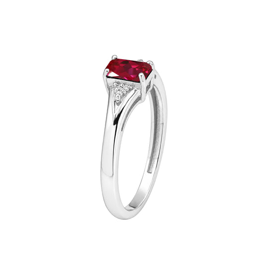 Assorted Gemstone Ring with Created White Sapphire Accents in Sterling Silver