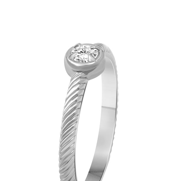 1/6 Carat T.W Lab Grown Diamond Sterling Silver Bezal Ring