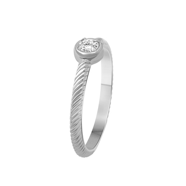 1/6 Carat T.W Lab Grown Diamond Sterling Silver Bezal Ring