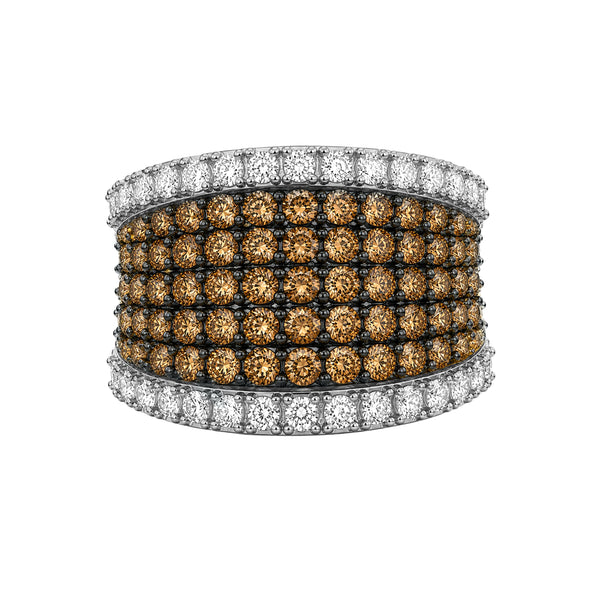 1.00 Carat T.W. Champagne and White Diamond 14K Gold Over Silver Ring