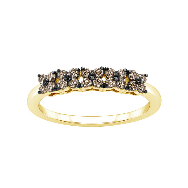 1/3 Carat T.W. Champagne Diamond 14K Gold Over Silver Ring
