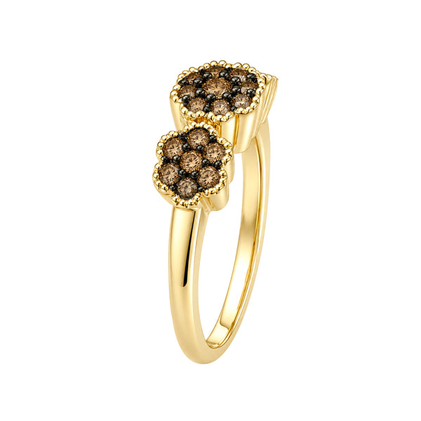 1/2 Carat T.W. Champagne Diamond 14K Gold Over Silver Ring
