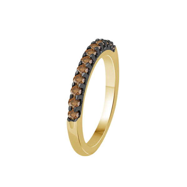 1/2 Carat T.W. Champagne Diamond 14K Gold Over Silver Ring