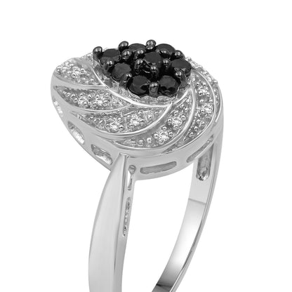 1/4 ctw Black and White Diamond Ring in Sterling Silver