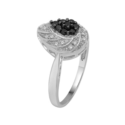 1/4 ctw Black and White Diamond Ring in Sterling Silver