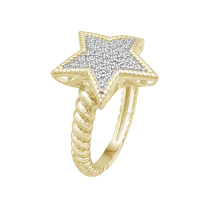 1/3 ctw White Diamond  Ring in 14K Gold over Silver
