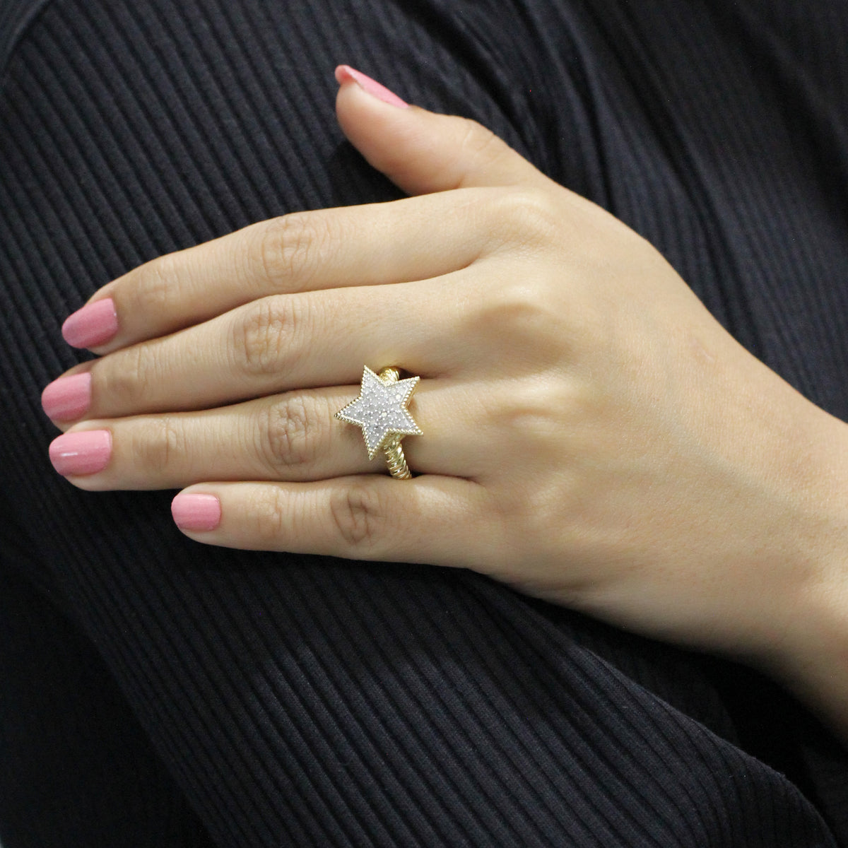 1/3 ctw White Diamond  Ring in 14K Gold over Silver