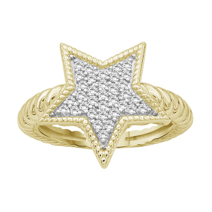 1/3 ctw White Diamond  Ring in 14K Gold over Silver
