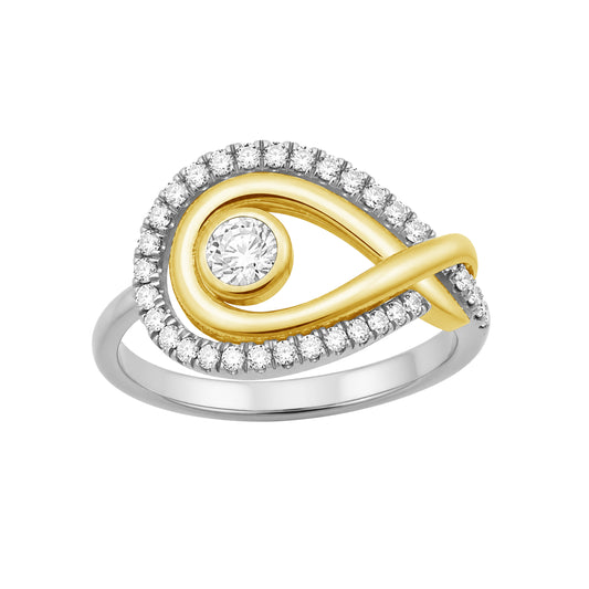 1/2 ct. T.W. Lab-Grown Diamond Ring in 14K Gold over Silver