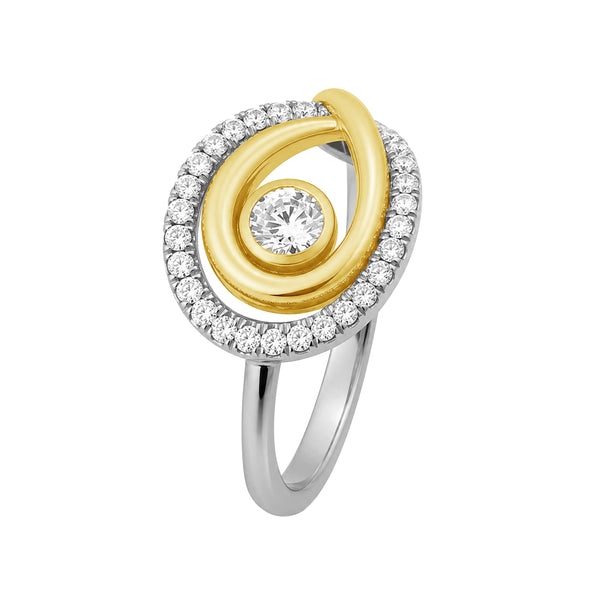 1/2 Carat T.W Lab Grown Diamond 14K Gold Over Silver Ring