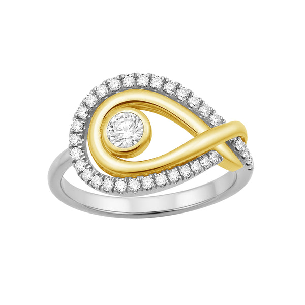 1/2 Carat T.W Lab Grown Diamond 14K Gold Over Silver Ring