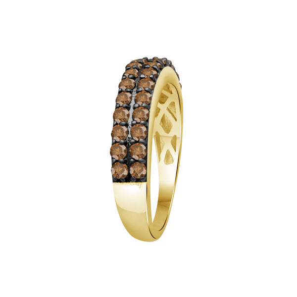 1.00 Carat T.W. Champagne Diamond 14K Gold Over Silver Ring