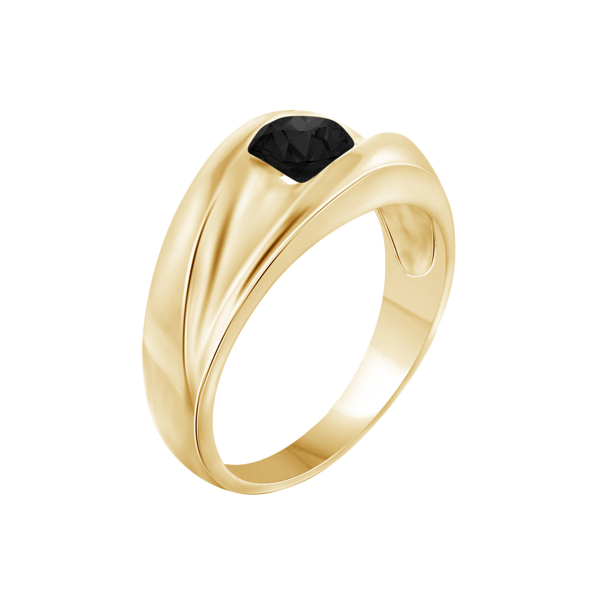 1.00 ctw Black Diamond Man's Ring in Sterling Silver