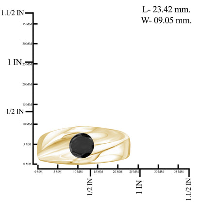 1.00 ctw Black Diamond Man's Ring in Sterling Silver