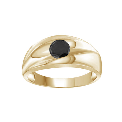 1.00 ctw Black Diamond Man's Ring in Sterling Silver