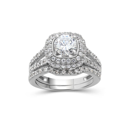 2 ct. T.W. Lab-Grown Diamond Halo Engagement Ring in 14K White Gold or 14K Yellow Gold