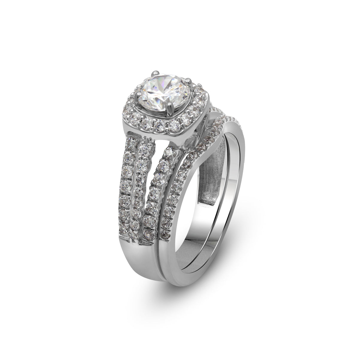 2.15 ct. T.W. Lab-Grown Diamond Halo Engagement Ring in 14K White Gold or 14K Yellow Gold