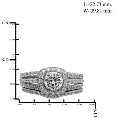 2.15 ct. T.W. Lab-Grown Diamond Halo Engagement Ring in 14K White Gold or 14K Yellow Gold