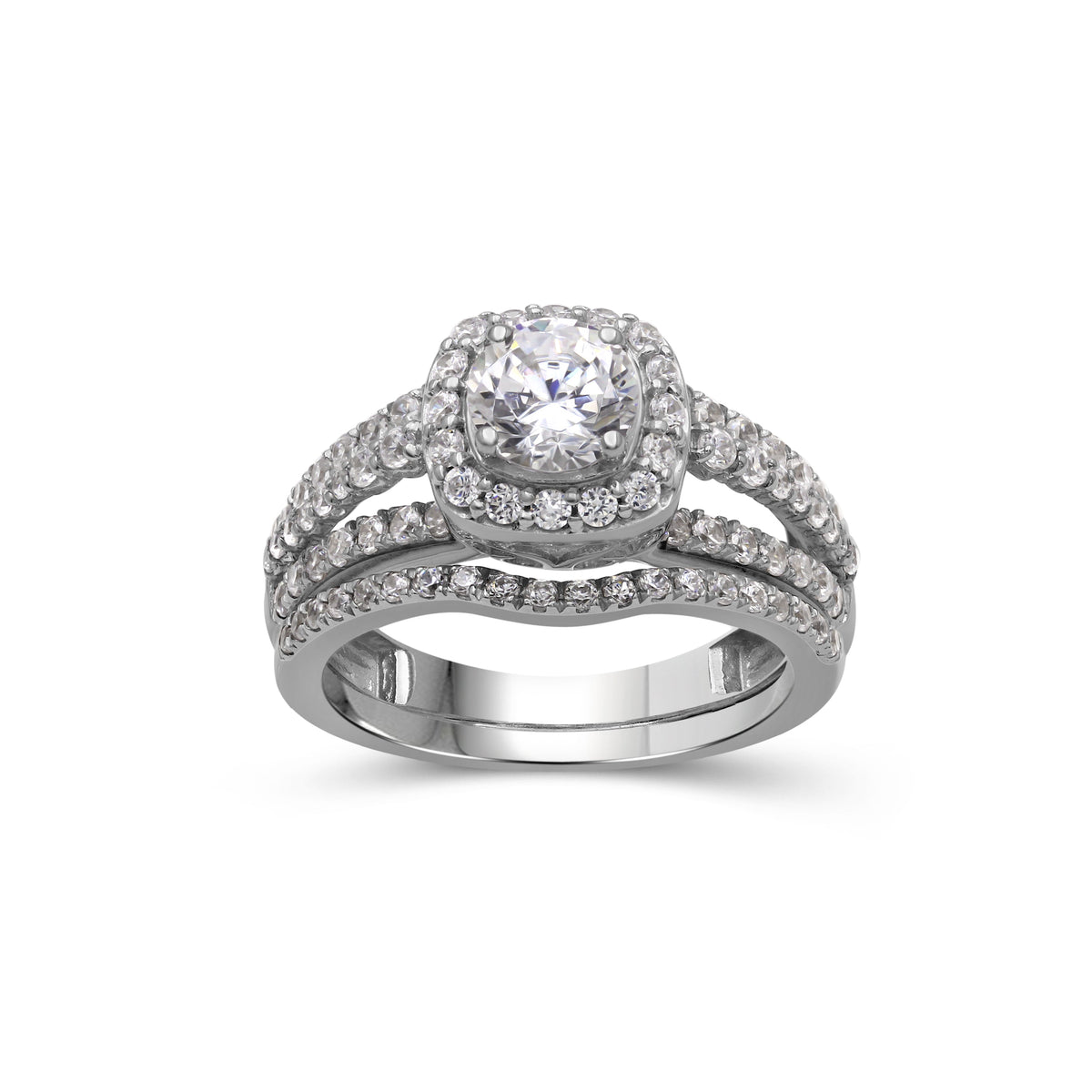 2.15 ct. T.W. Lab-Grown Diamond Halo Engagement Ring in 14K White Gold or 14K Yellow Gold