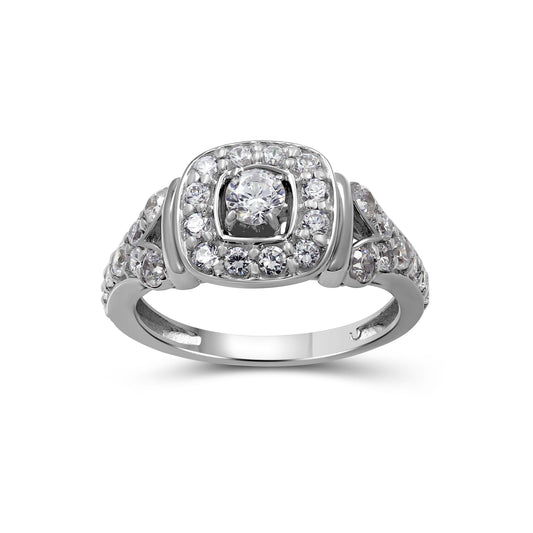 1 ct. T.W. Lab-Grown Diamond Halo Engagement Ring in 14K White Gold or 14K Yellow Gold