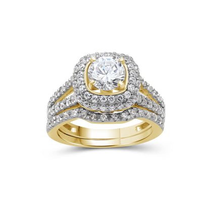 2 ct. T.W. Lab-Grown Diamond Halo Engagement Ring in 14K White Gold or 14K Yellow Gold