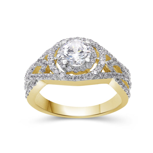 2 ct. T.W. Lab-Grown Diamond Halo Engagement Ring in 14K White Gold or 14K Yellow Gold