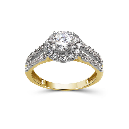 1 1/2 ct. T.W. Lab-Grown Diamond Halo Engagement Ring in 14K White Gold or 14K Yellow Gold