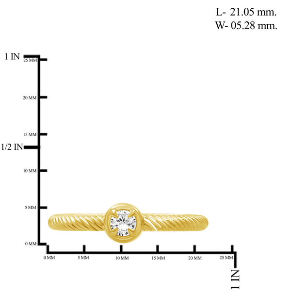 1/6 Carat T.W Lab Grown Diamond Sterling Silver Bezal Ring