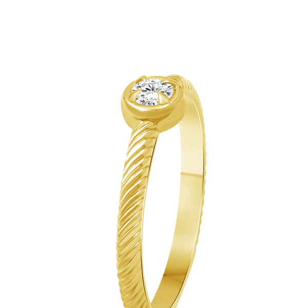 1/6 Carat T.W Lab Grown Diamond Sterling Silver Bezal Ring