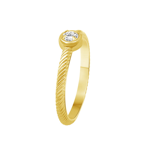 1/6 Carat T.W Lab Grown Diamond Sterling Silver Bezal Ring