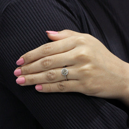 1/2 ctw Champagne and White Diamond Cluster Ring in Sterling Silver