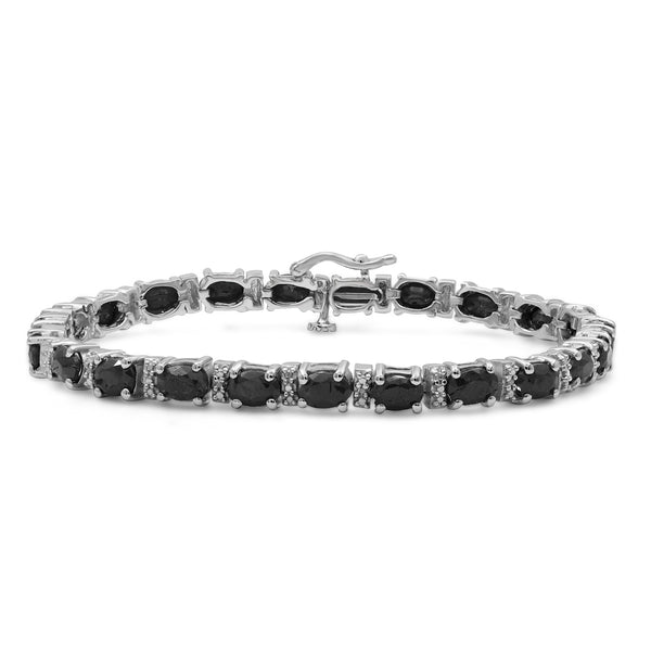 Sapphire Bracelet for Women – Genuine, Single-Row Sapphire Jewelry – 925 Sterling Silver Bracelets – Birthstone Bracelet Sterling Silver Jewelry Gifts for Women