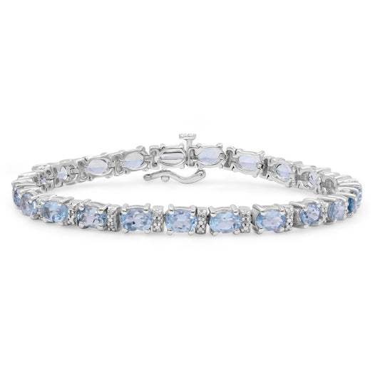 Sky Blue Topaz Single-Row Bracelet in Sterling Silver