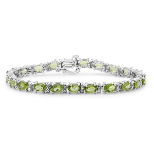 Peridot Single-Row Bracelet in Sterling Silver
