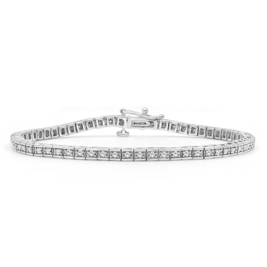 1 ct. T.W. White Diamond Tennis Bracelet in Sterling Silver