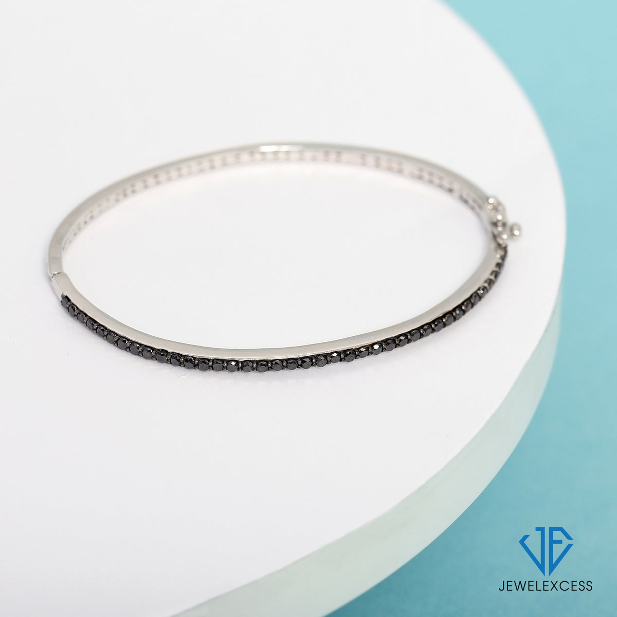 1 ct. T.W. Black Diamond Bangle in Sterling Silver
