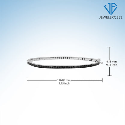 1 ct. T.W. Black Diamond Bangle in Sterling Silver