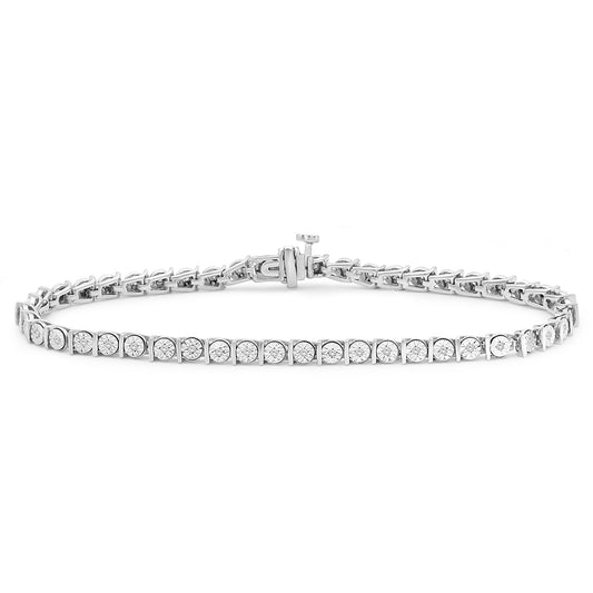 1/4 ct. T.W. White Diamond Tennis Bracelet in Sterling Silver