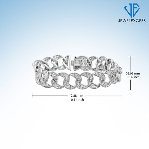 1.00 Carat White Diamond Link Bracelet in Sterling Silver - Diamond Jewelry for Women Made
from Hypoallergenic Sterling Silver - For Birthday, Anniversary,& Holiday Gift