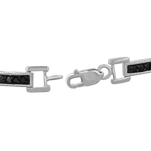 1.00 Carat Black & White Diamond Link Bracelet in Sterling Silver