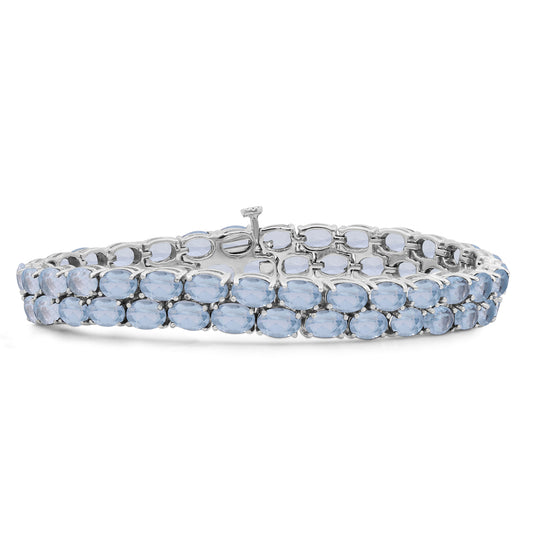 Sky Blue Topaz Double-Row Bracelet in Sterling Silver