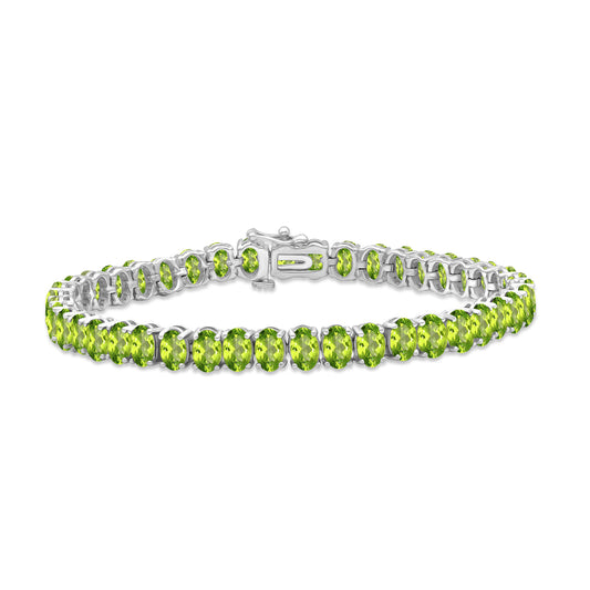 20 1/2 ct. T.G.W. Peridot Bracelet in Sterling Silver
