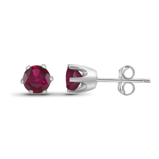 0.65 ct. T.G.W. Ruby Stud Earrings in Sterling Silver
