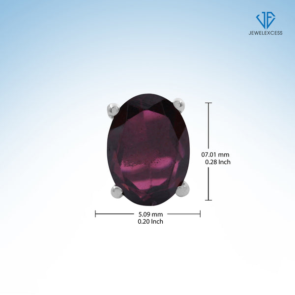 3.20 CTW Garnet Stud Earrings – Sterling Silver (.925)| Hypoallergenic

Studs for Women - Oval Cut Set with Push Backs