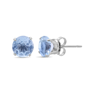 3 CTW Sky Blue Topaz Stud Earrings – Sterling Silver (.925)| Hypoallergenic

Studs for Women - Round Cut Set with Push Backs