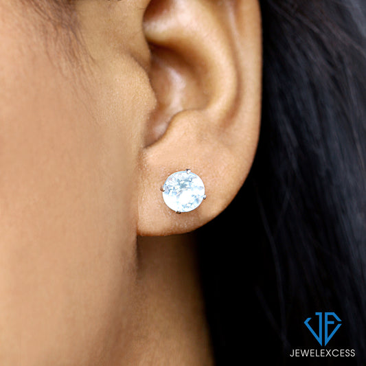 3 ct. T.G.W. Sky Blue Topaz Stud Earrings in Sterling Silver