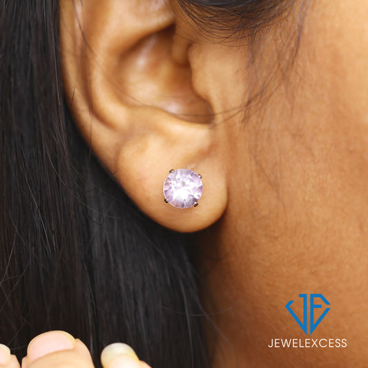 3.20 ct. T.G.W. Pink Amethyst Stud Earrings in Sterling Silver